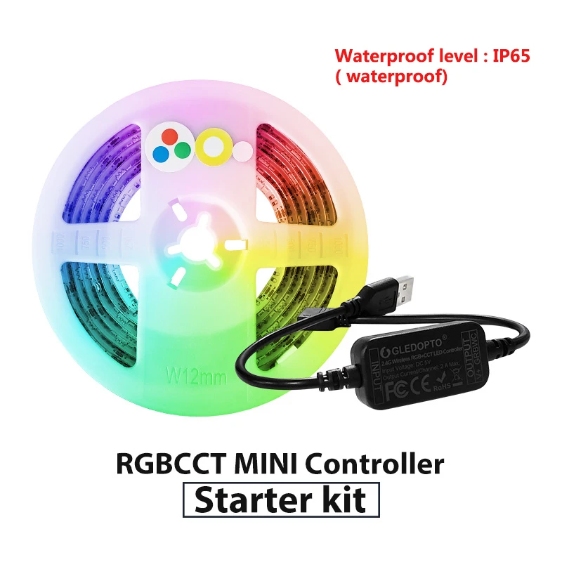 IP65 Waterproof G светодиодный OPTO ZigBee светодиодный 5 в RGB+ CCT ТВ компьютерный светодиодный светильник 2 м умный дом пульт дистанционного управления работает с Amazon ECHO Plus - Цвет: IP65 Waterproof
