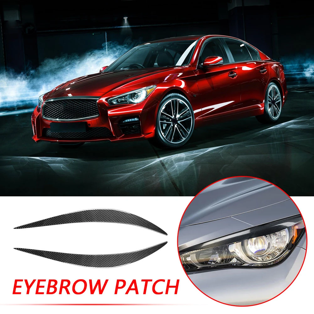 Headlight Eyelid Headlamp Eyebrow Strip Trim Carbon Fiber Cover for
