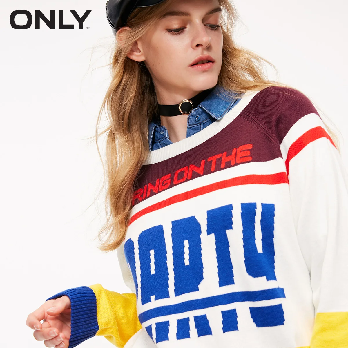 

ONLY Autumn Winter ONLY Autumn Assorted Colors Letter Print Pullover Knit | 118324530