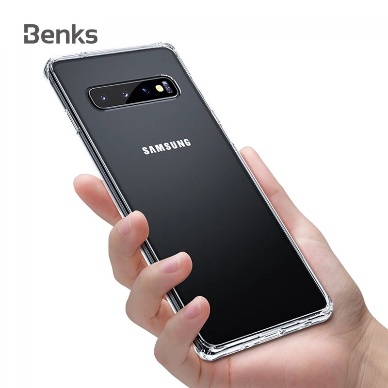 Benks Мягкий ТПУ чехол + крышка из закаленного стекла Прозрачный для телефона samsung S10