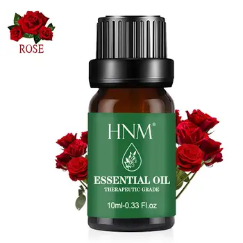

HNM 10ML Pure Plant Essential Oil Rose Mint Lemon Tea tree Orange Lemongrass Bergamot Oil Purifying Air Aromatherapy Diffuser