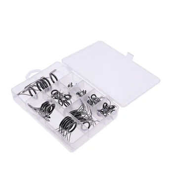

75pcs Various Sizes Fishing Rod Guides Tip Rings Stainless Steel Rod Repair Kit