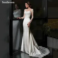 Smileven Свадебные платья русалки турецкие аппликации кружева на заказ свадебное платье свадьба длинный рукав платье vestidos de