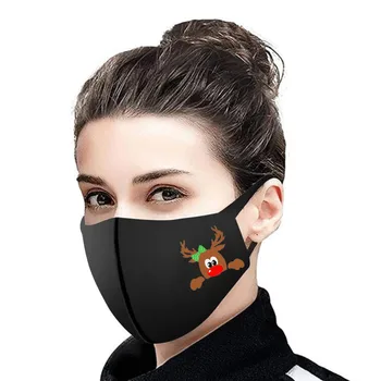 

1PC Adult's Mouth Mask Mascarillas Christmas Prints Protection Face Mask Washable Breathable Earloop Mask for face Masque