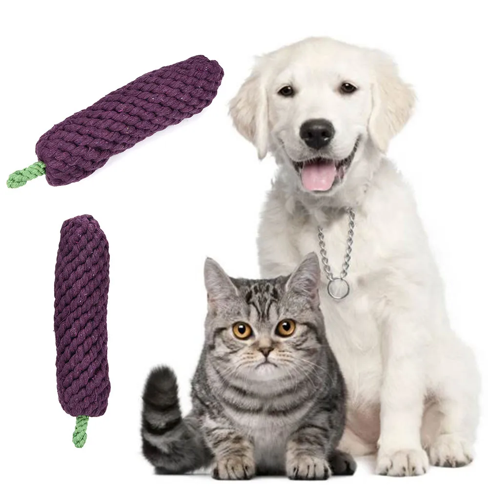 Ткачество игрушки для животных pet Баклажан Веревка Узел моляры жевательная игрушка для укуса щенков чистящие инструменты для обучения чистке зубов 11,25