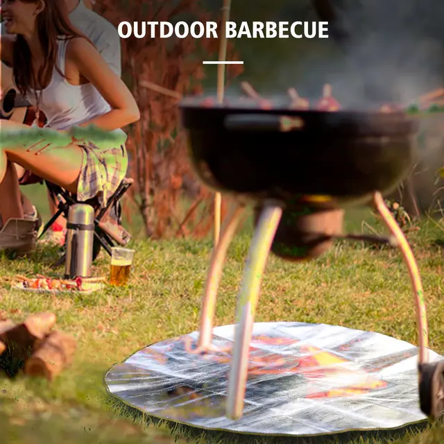 3Db Bbq Grill Szőnyeg Tűzállóság A Magas Hőmérsékletű Tűzszőnyeg Padlóval Az Udvar Pázsit Védett Területe