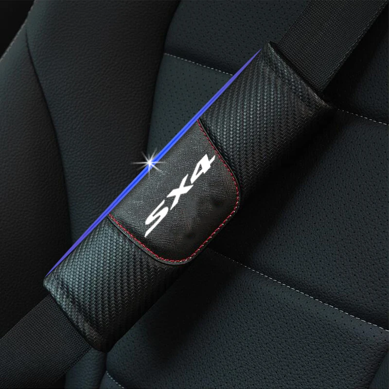 Для Suzuki Sx4 2 шт. модная карбоновая кожаная накладка для ремня безопасности автомобиля автомобильный ремень безопасности Наплечная накладка автомобильные аксессуары для стайлинга автомобиля