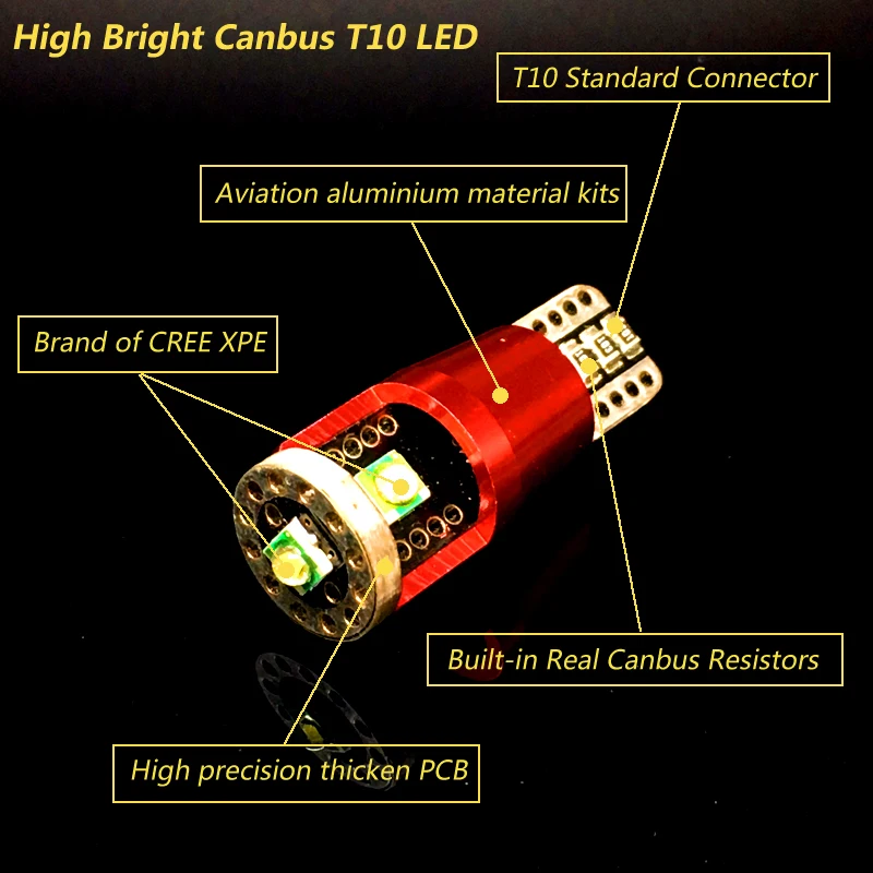 2x Высокое качество Canbus T10 светодиодный W5W 194 168 cree chip 12V 24V Светодиодный Светильник Универсальный Автомобильный габаритный фонарь клиновидные боковые светильник белого цвета