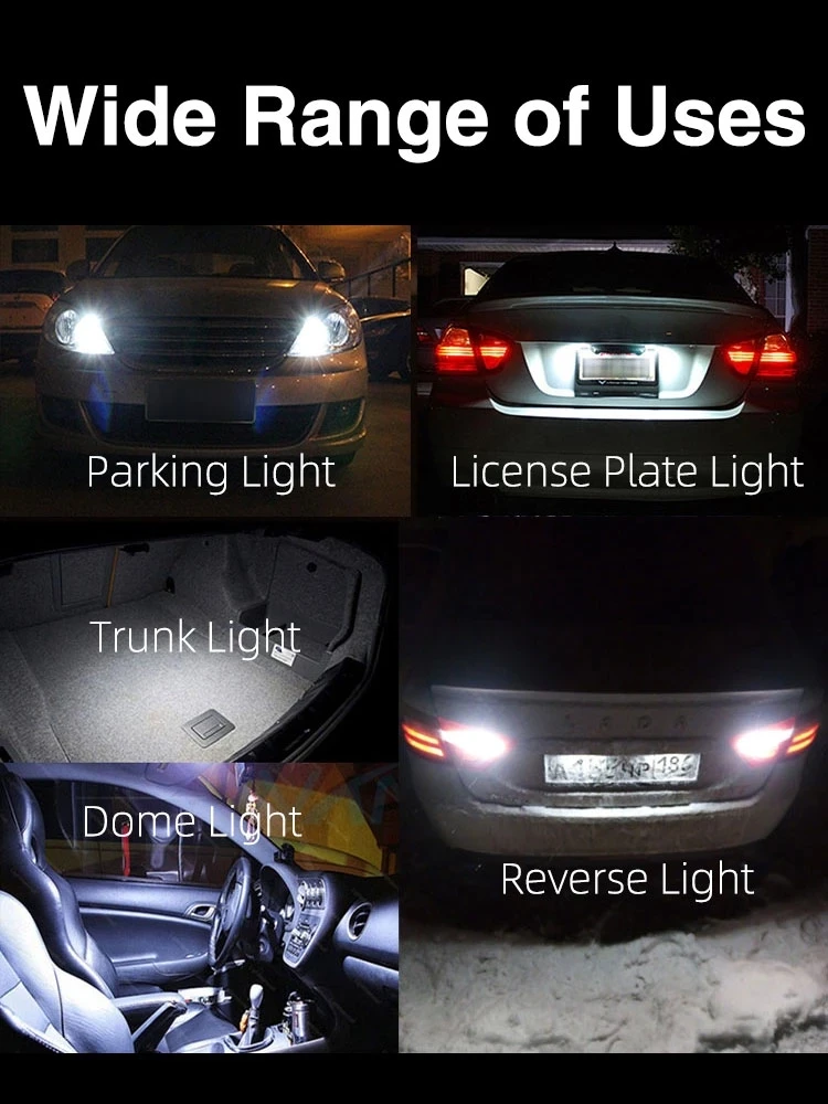 VANSSI-T10 W5W LED ���� ��� Canbus ��������, �ڵ��� ���� Ʈ��ũ �� ����, ���ֵ� 5W 1000lm 12V 194 168 2825