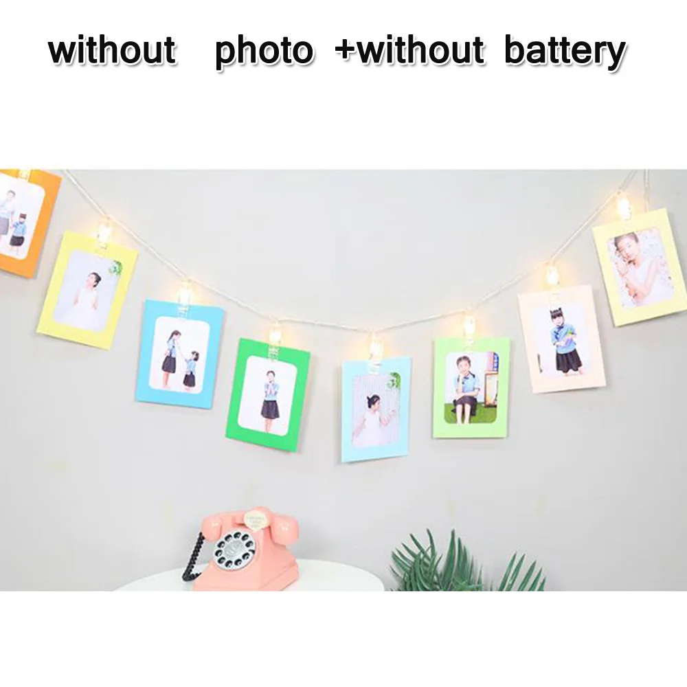 Прочный светодиодный DIY Настенная картина фото подвесная рамка альбом Веревка Зажим Декор без батареи безделушки