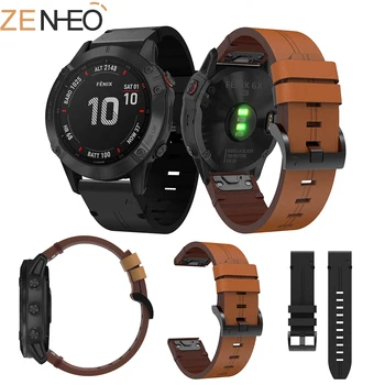 

26mm leather fashion strap for Garmin Fenix 6X Pro Wristband Replacement for Garmin Fenix 5X /5X Plus/Fenix 3/3 HR Watch Band