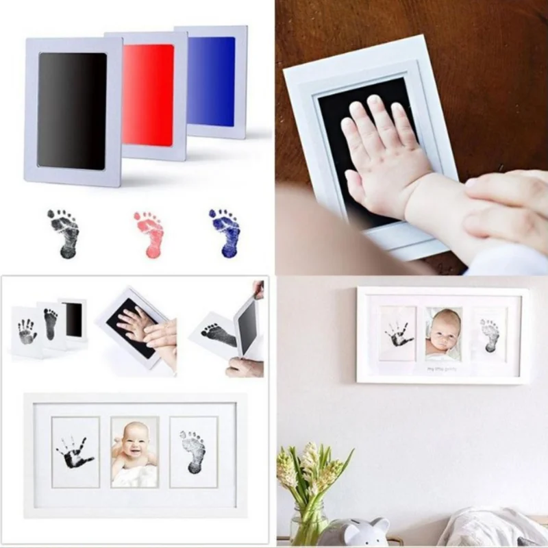 Ink-Pads-Kits Handprint Souvenir Skin Inkless Non-Toxic Newborn 0-6-Months for Safe No-Touch