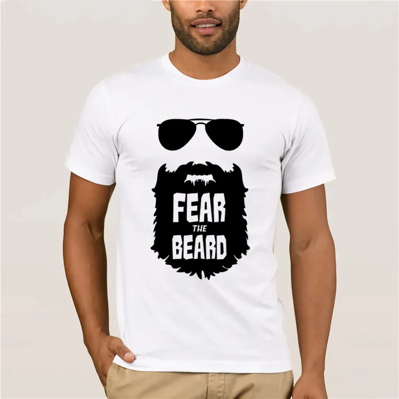 

2019 Summer Fashion T shirt 100% Cotton men shirt Funny Fear The Beard T Shirt