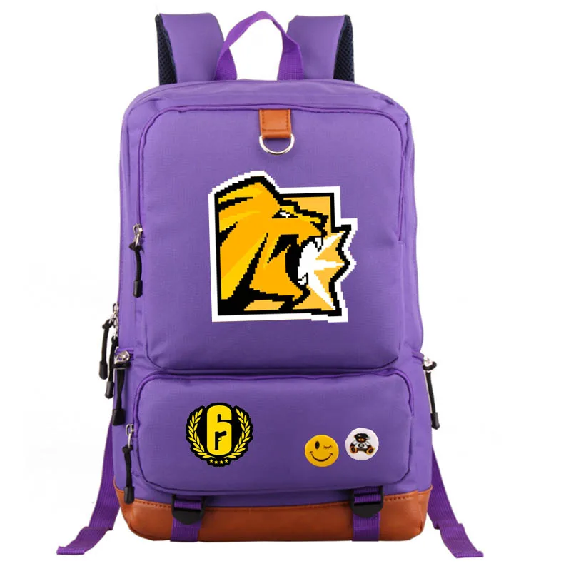 style1 purple Рюкзак Rainbow six, школьная сумка, повседневный рюкзак, креативный подарок, черный, синий, фиолетовый, серый - Цвет: style1 purple