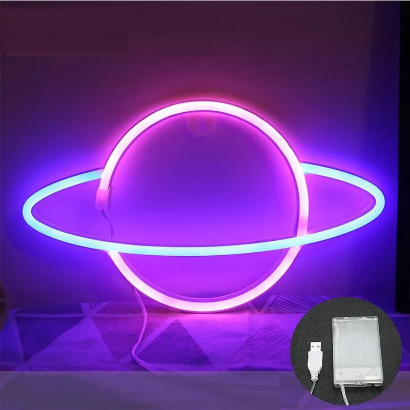 

USB LED Neon Sign Lamp Elliptical Panel Shaped Wall Hanging Battery Powered Wedding Party Room Bar Lighting Home Decoration