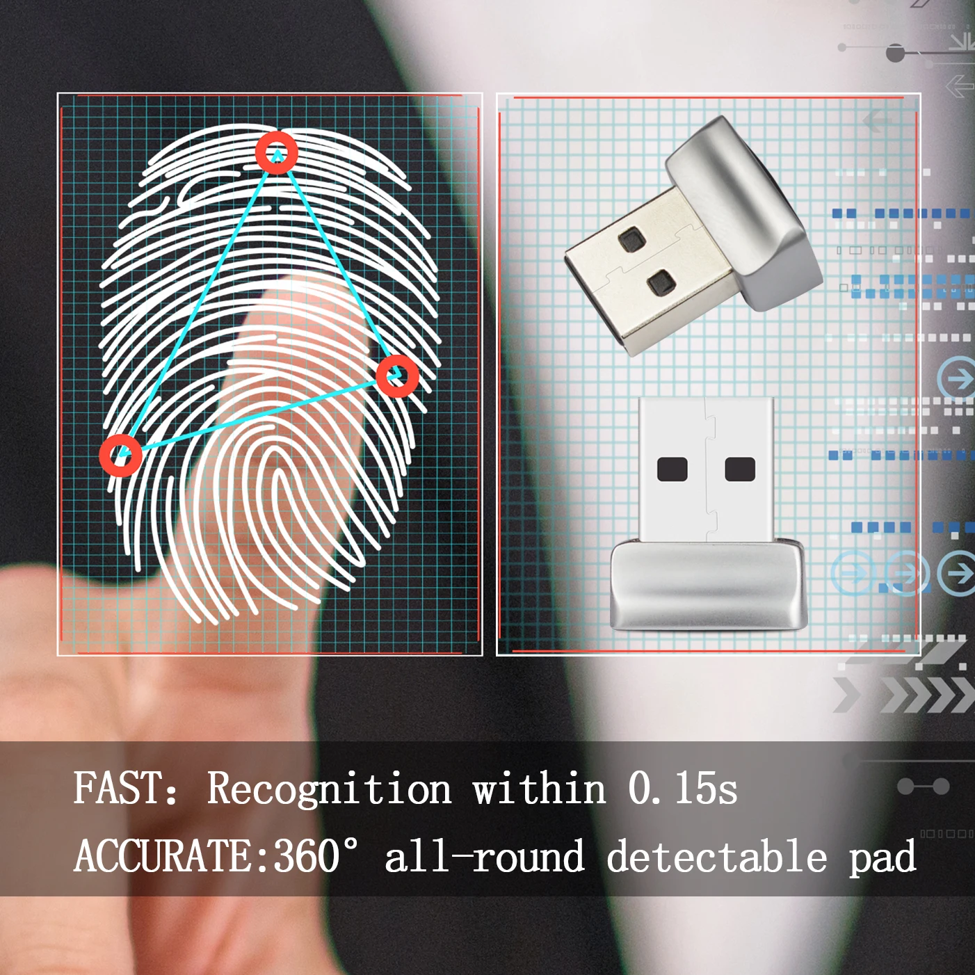 USB считыватель отпечатков пальцев для Windows 10 Hello безопасность биометрический
