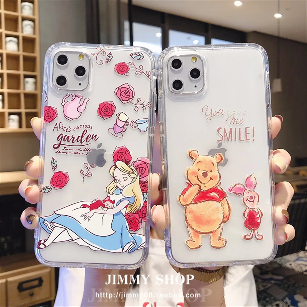 Мультяшный мягкий чехол Disney с Винни-пухом для iPhone 12 Pro 11 XS Max X XR 7 8 Plus задняя крышка