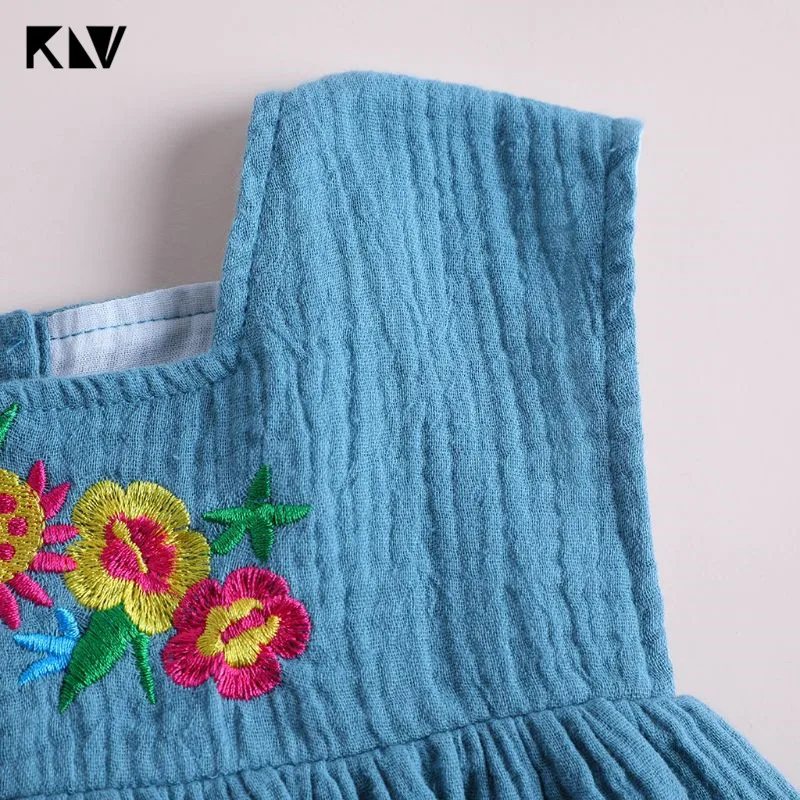 KLV/2 предмета, Одежда для новорожденных девочек хлопковый топ без рукавов с вышивкой+ шорты, штаны, одежда для девочек