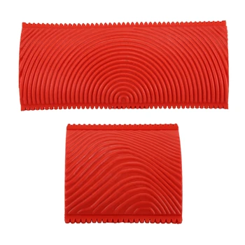 

Practical Boutique 2PCS 3 Inch 6 Inch Imitation Wood Grain Paint Roller Brush Wall Painting Tool sets Wall Texture Art Painting