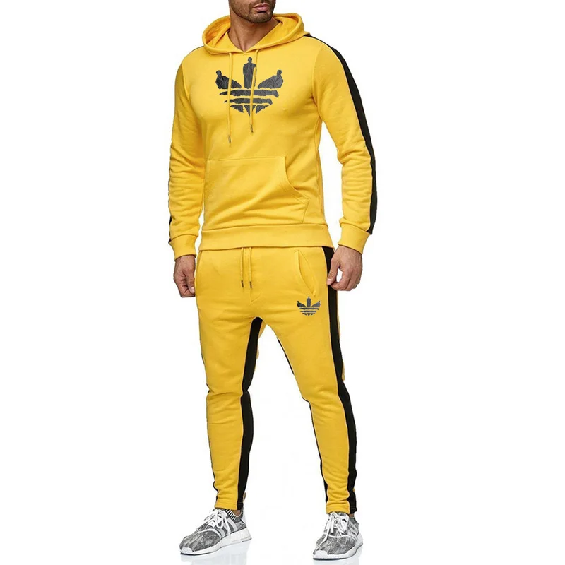 2019 Men's Fashion New Sportswear Set Men's Cotton Hoodie Sweatshirt Men's Hot Outdoor Fitness Jogging Sportswear Set