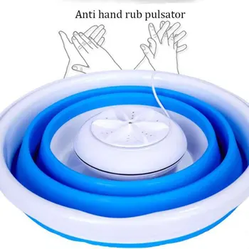 

Folding Washing Machine Ultrasonic Turbo Mini Washing Machine Mini Dormitory Socks Panties Cleaning Tool Underwear Washer