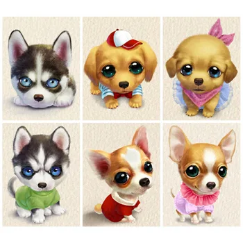 

HUACAN Diamond Painting Full Square Animal Home Decoration Accessories Embroidery Dog Picture Of Rhinestones Handmade Gift