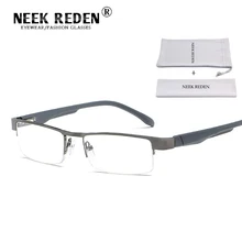 Винтажные мужские прозрачные полуоправы из смолы очки для чтения Женские квадратные антибликовые увеличительные защитные очки 1,0 1,5 2,0 2,5 3,0 3,5 4,0