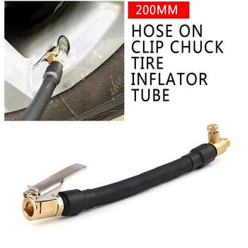 

10cm 20cm Car Inflatable Pump Air Rubber Hose on Clip Chuck Tire Inflator Tube deflation Hose Black Car Repair Sheet Metal Tools