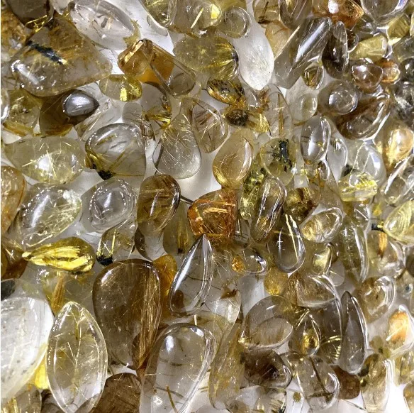 Wholesale Gemstone Golden Pendant Natural Gold Rutilated Quartz Crystal Pendant