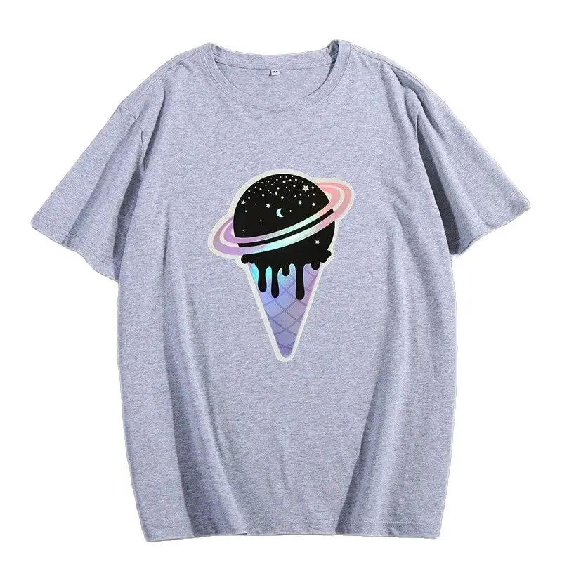 Men Star Print Short Sleeve T Shirt Fashion Casual Streetwear Loose O Neck 100% Cotton Summer Daily Wear | Мужская одежда