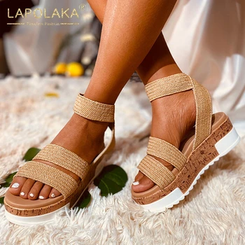 

Lapolaka 2020 New Design Large Size 43 Gladiator Women Sandals Flat With Flatform Summer Casual Woman Shoes
