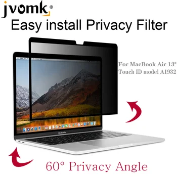 

Easy install Privacy Filter Screen Protector film For 2018 2019 New MacBook Air 13.3 inch Retina with Touch ID model A1932