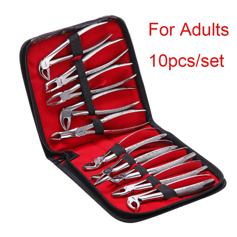 1SET 10pc Aço Inoxidável Forceps Extração Dental Alicata kit Dental