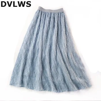 

Fringe High Waist Jupe Skirts Women Long Skirts Women Tassel A Line Skirts Solid 4 Colors Avaliable Black Moda Mujer za 2019