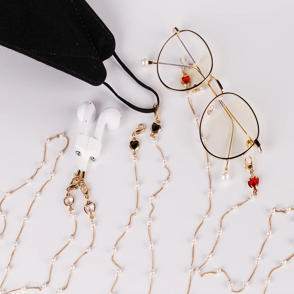 Fashion Pearl Mask Chains Glasses Chain For Women Retro Metal Sunglasses Lanyards Eyewear Cord