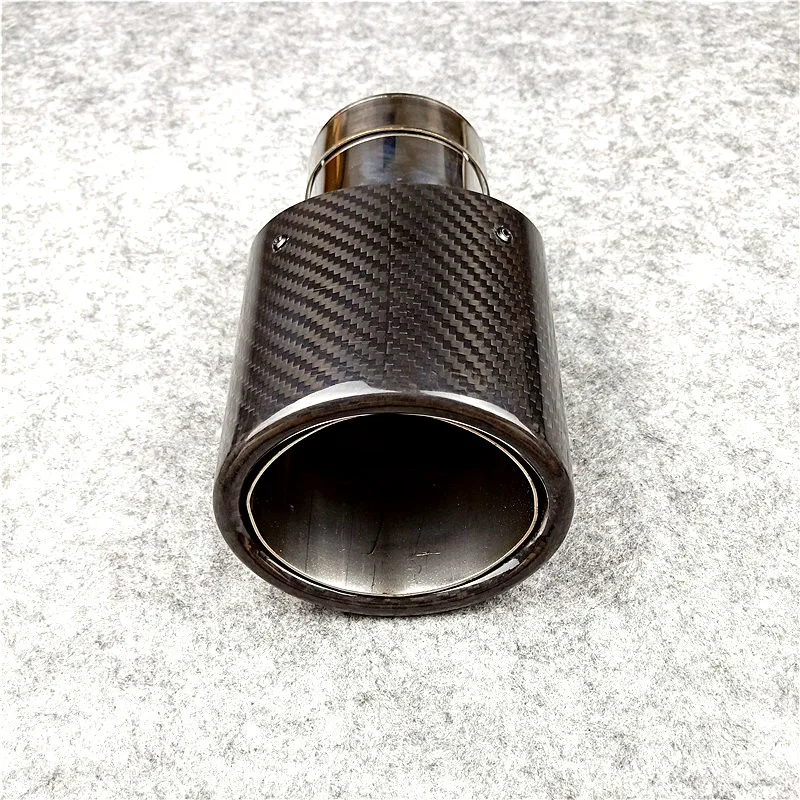Автомобильный Стайлинг 1 шт. Овальный Наклонный глушитель из углеродного волокна глушитель для выхлопной трубы планки насадок хвосты универсальные