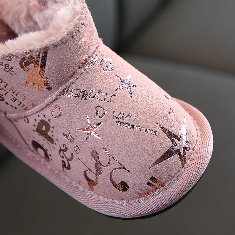Детская зимняя обувь, толстая и теплая детская прогулочная обувь на мягкой подошве, зимние сапоги для мальчиков и девочек 0-1-3 лет, натуральная кожа