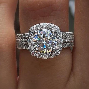 Silver Cushion-Cut Engagement & Wedding Ring – Women’s Fashion Jewelry