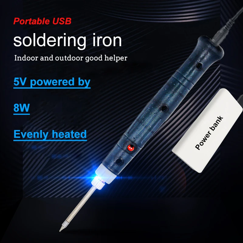 Portable USB Power 8W Electric Soldering Iron Welding Solder Rework Station Repair Tools Evenly 5 S