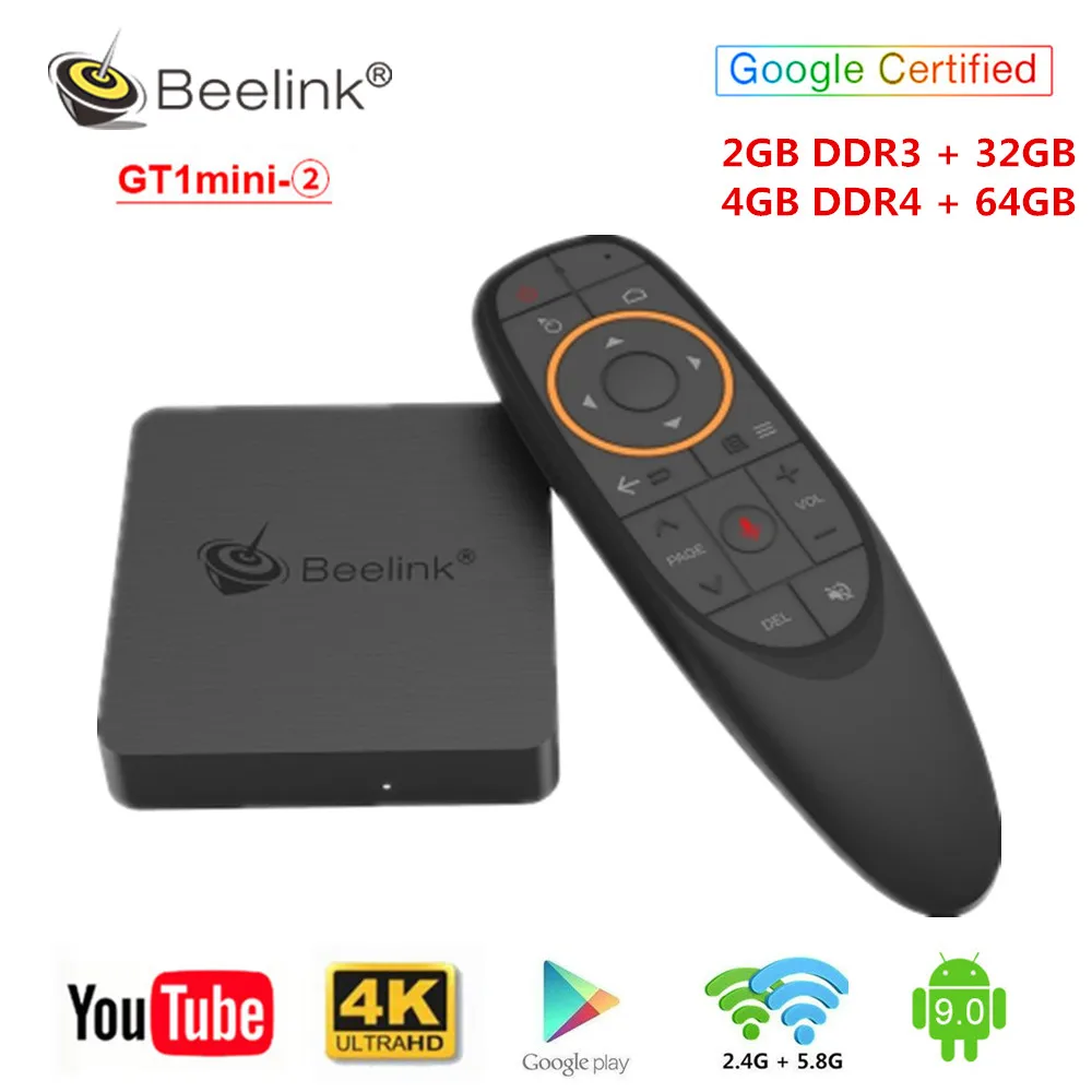 Beelink GT1mini-2 ТВ приставка Amlogic S905X3 Android 9,0 4G DDR4 64G 2,4G/5G Wifi ТВ приставка Youtube Netflix Smart медиаплеер