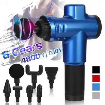 

4800r/min 6 Gears Therapy Massage Guns Muscle Massager Pain Sport Massage Machine Relax Body Slimming Relief 8 Heads With Box