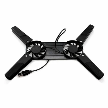 

Hot Laptop Desk Support Dual Cooling Fan Notebook Computer Stand Foldable USB Rack Holder Black