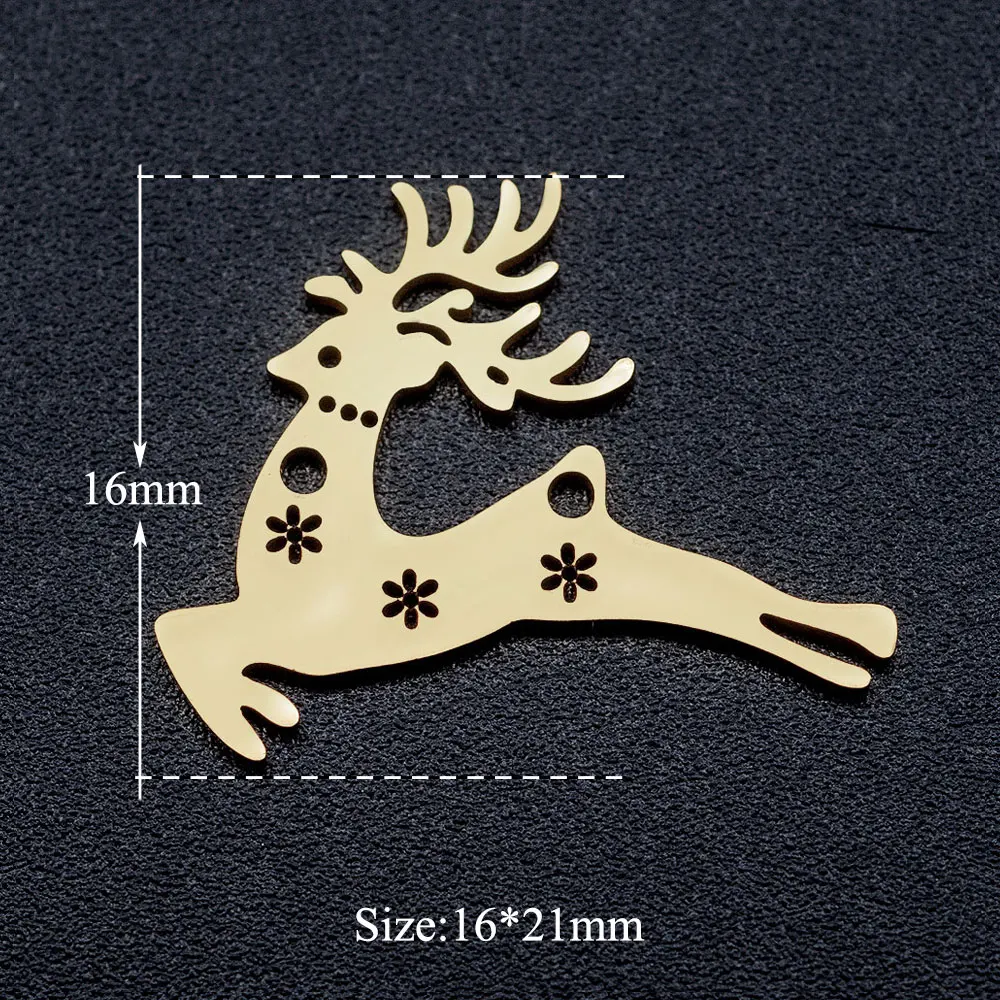 5pcs/lot 316L Stainless Steel Crhistmas Father Santa Claus Deer Tree DIY Connector Charm Wholesale Factory Direct Selling