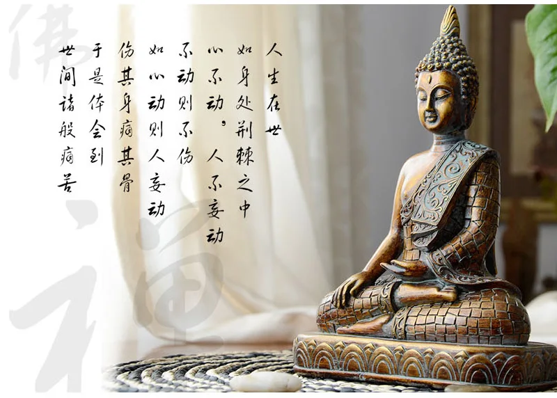Strongwell Смола Имитация медь буддизм Bodhisattva статуя Будды Шакьямуни скульптура Будды голова Будды Смола Ремесло Декор