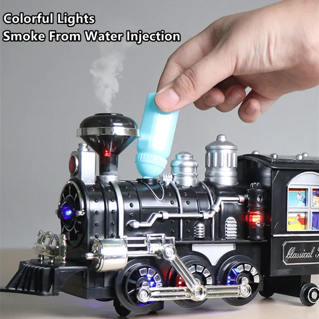 lntelligent Programming Add Water Smoke Remote Control Train 80CM DIY Assembly Parent-Child Interaction Classical Steam RC Toys 3