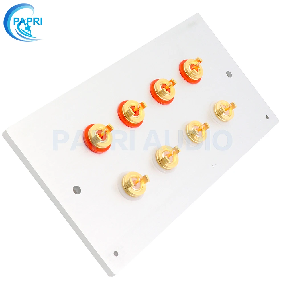 PAPRI Позолоченный разъем RCA+ Алюминий CNC 2/4/5/6/8 отверстий, котор подвергли механической обработке Алюминий зажимный Винт Разъем RCA стенная панель доска Hifi DIY аудио