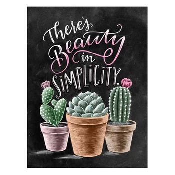 

Diamond Painting Full Drill Round Cactus Text Card DIY Diamond Painting Cross Stitch Embroidery Home Decor