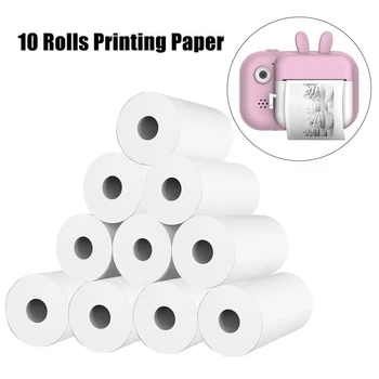 10 Rolls White Children Camera Wood Pulp Thermal Paper Instant Print Kids Camera Printing Paper Replacement Accessories Parts 1