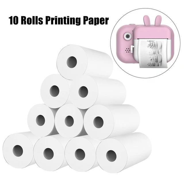 Papel térmico de pulpa de madera para cámara de niños, piezas de repuesto de papel de impresión instantánea, color blanco, 10 rollos 1