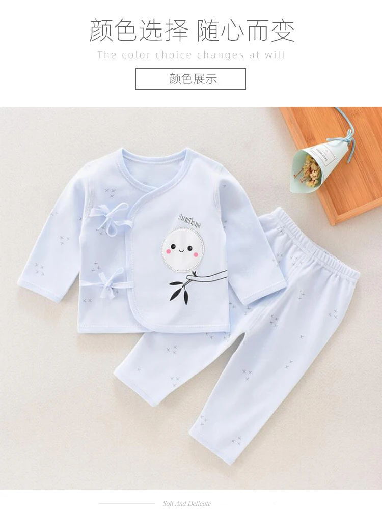 Newborn Baby Underwear Set Cotton Clothes for 0-3 Months Baby Spring Autumn Clothes Autumn Pants Soft Girls Boys Dress 2PCS Suit